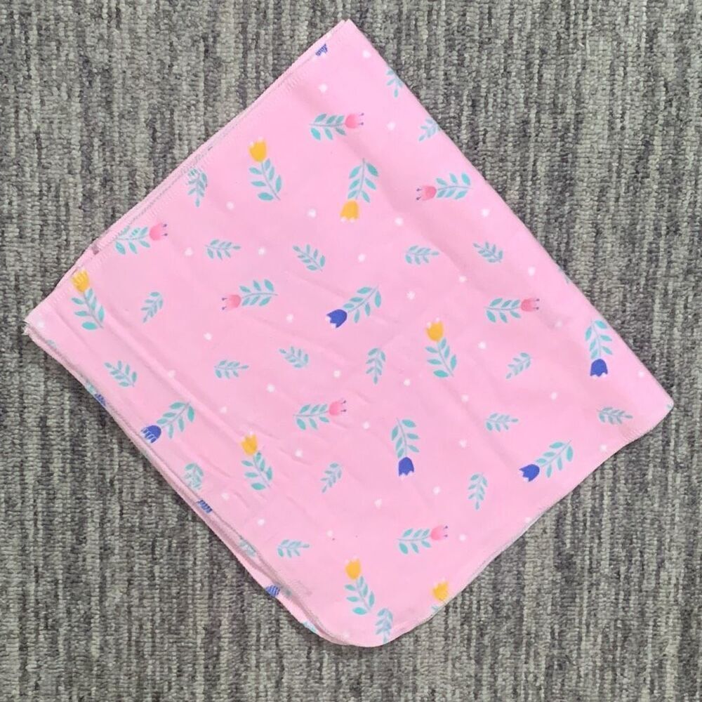 Lot of 4 Handmade Baby Girls‎ Burp Cloths Pink Flowers Floral Cotton Gift New